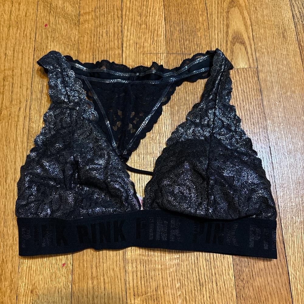 PINK Victoria's Secret Black Sparkle Bralette